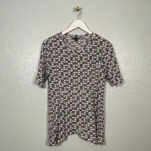 Kerrits Women S White Black Poppy Deco Bits Crossrail Tunic Split Hem Equestrian